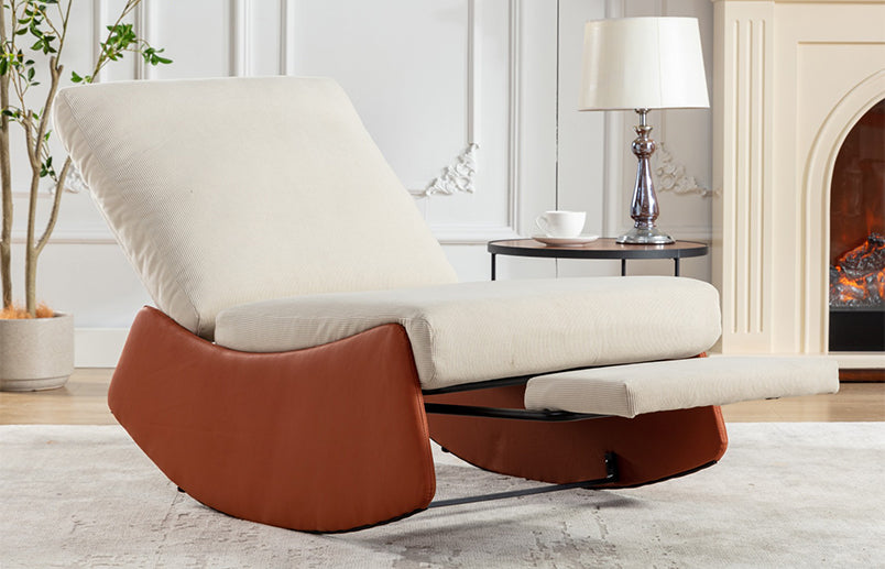 Modern Rocking Chair with Footrest