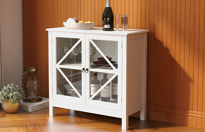 Chic Glass-Front Cabinet