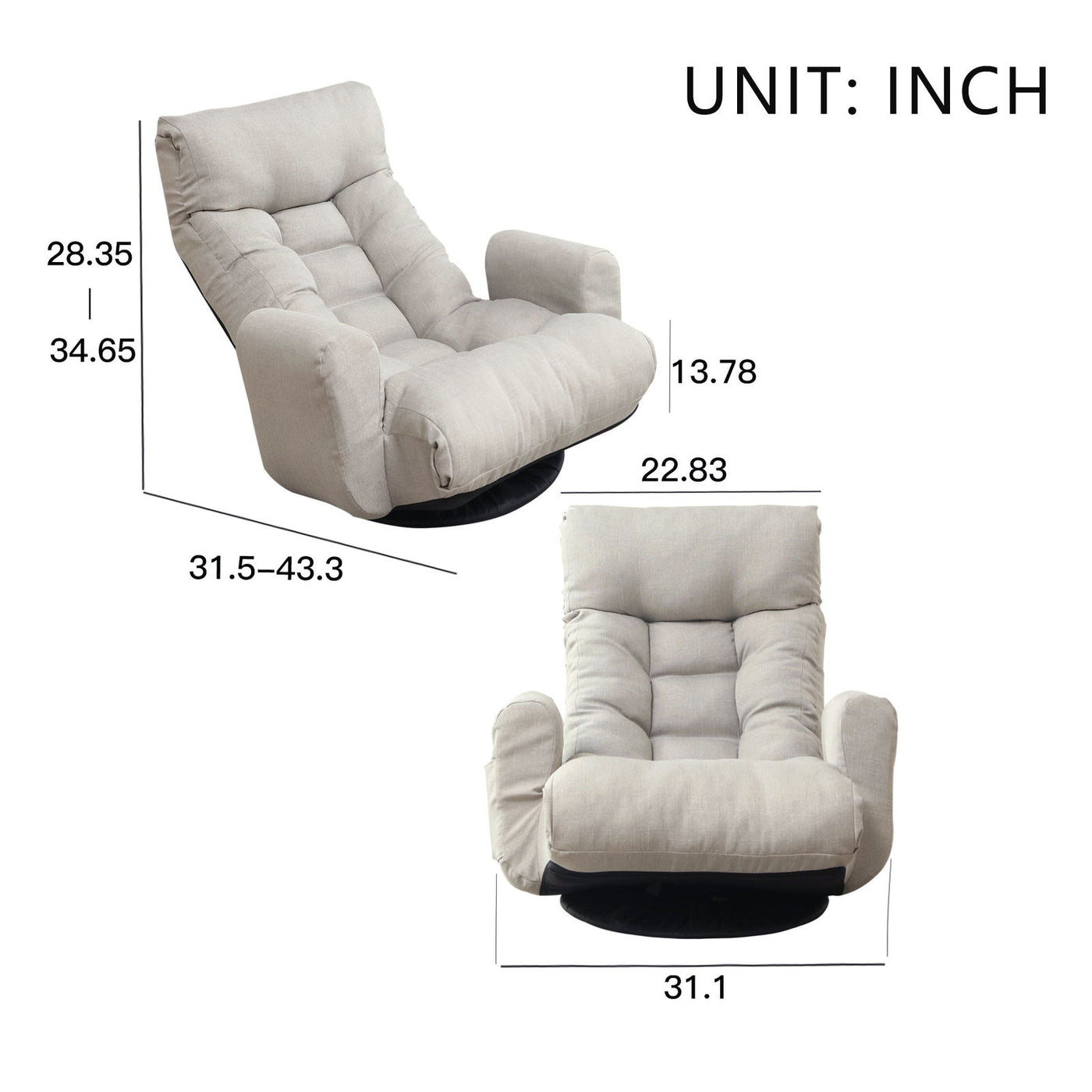 360 Degree Adjustable Rotatable Sofa Lounger