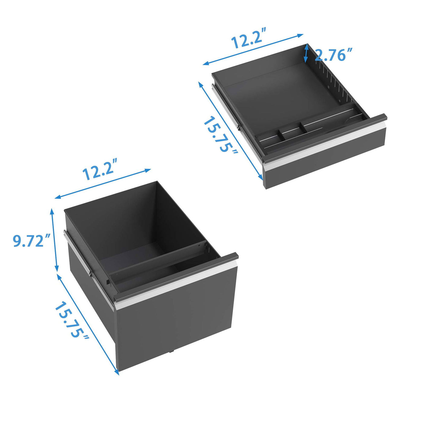 Anti-Tilt Mobile File Cabinet - Lockable Drawers