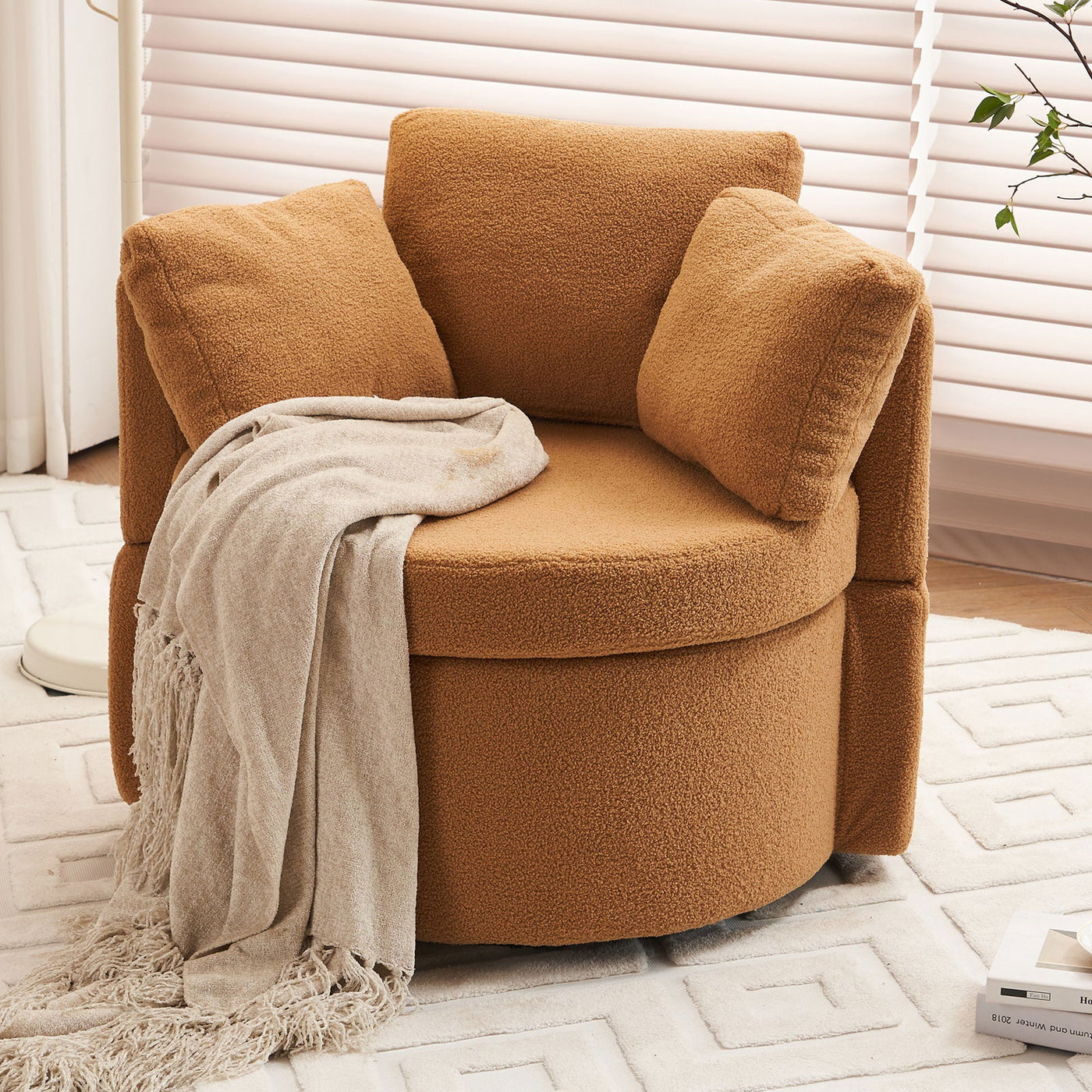 Cozy Round Storage Chair Bronze