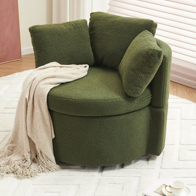 Cozy Round Storage Chair Green