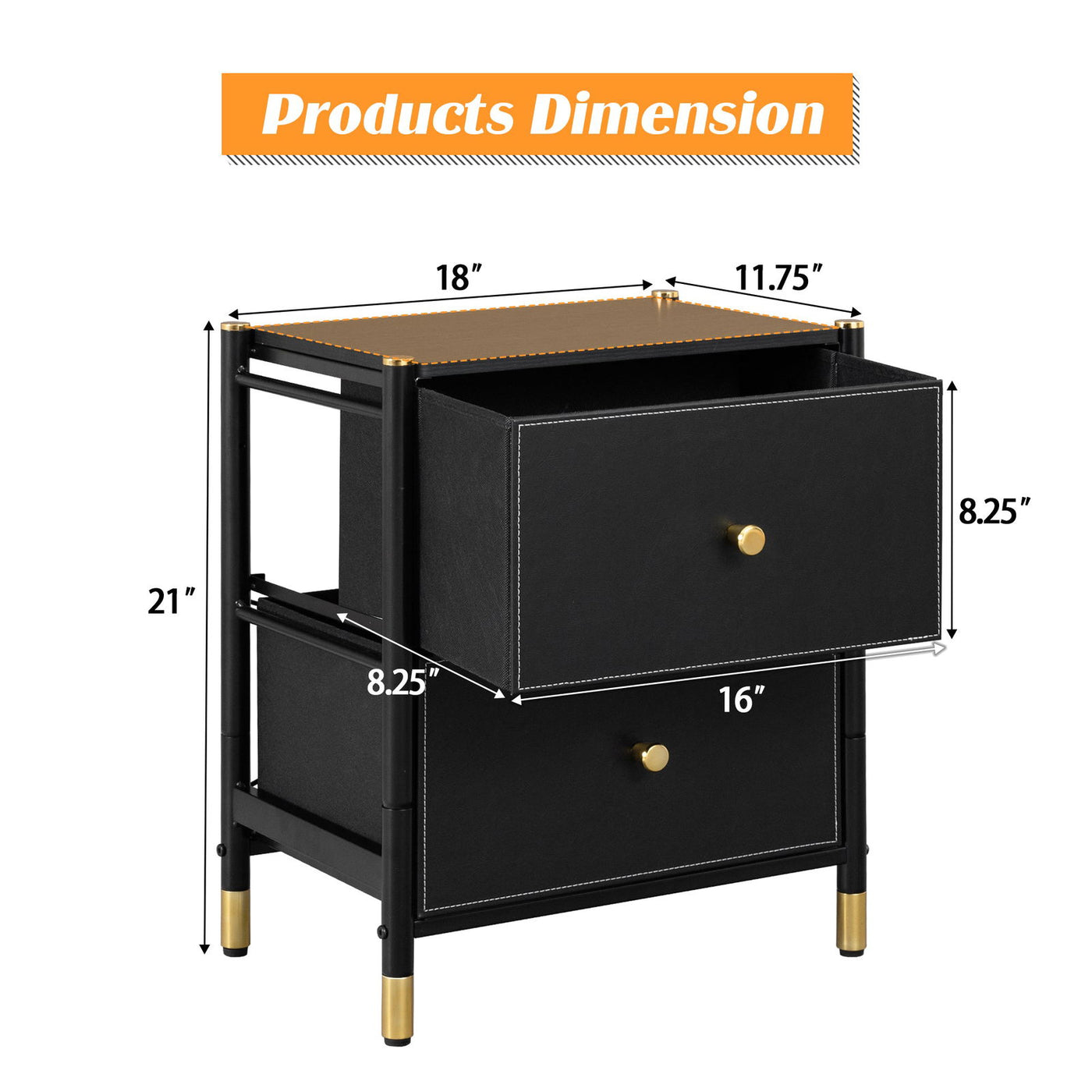 Elegant 2-Drawer Storage Cabinet