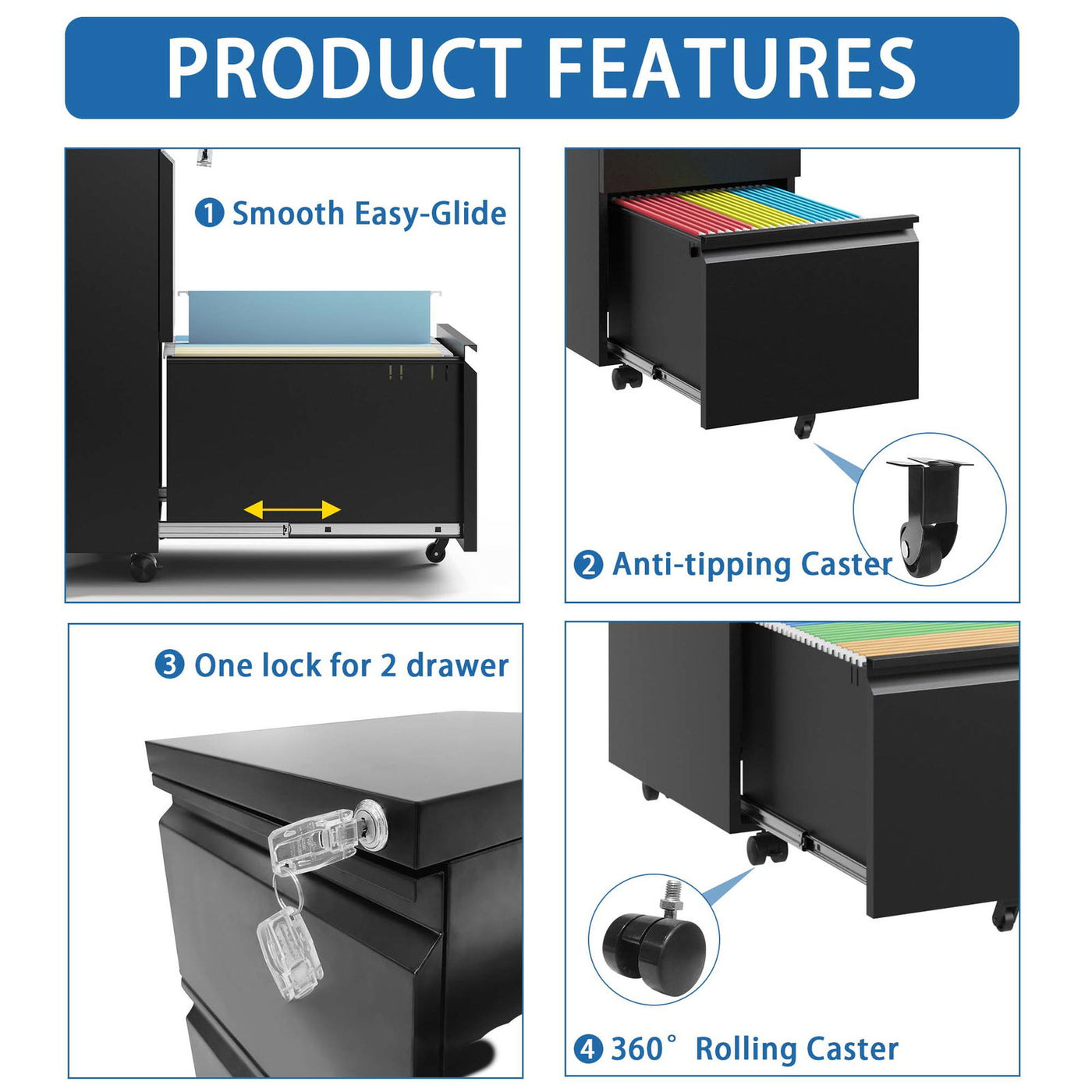 Mobile File Cabinet Secure Lock