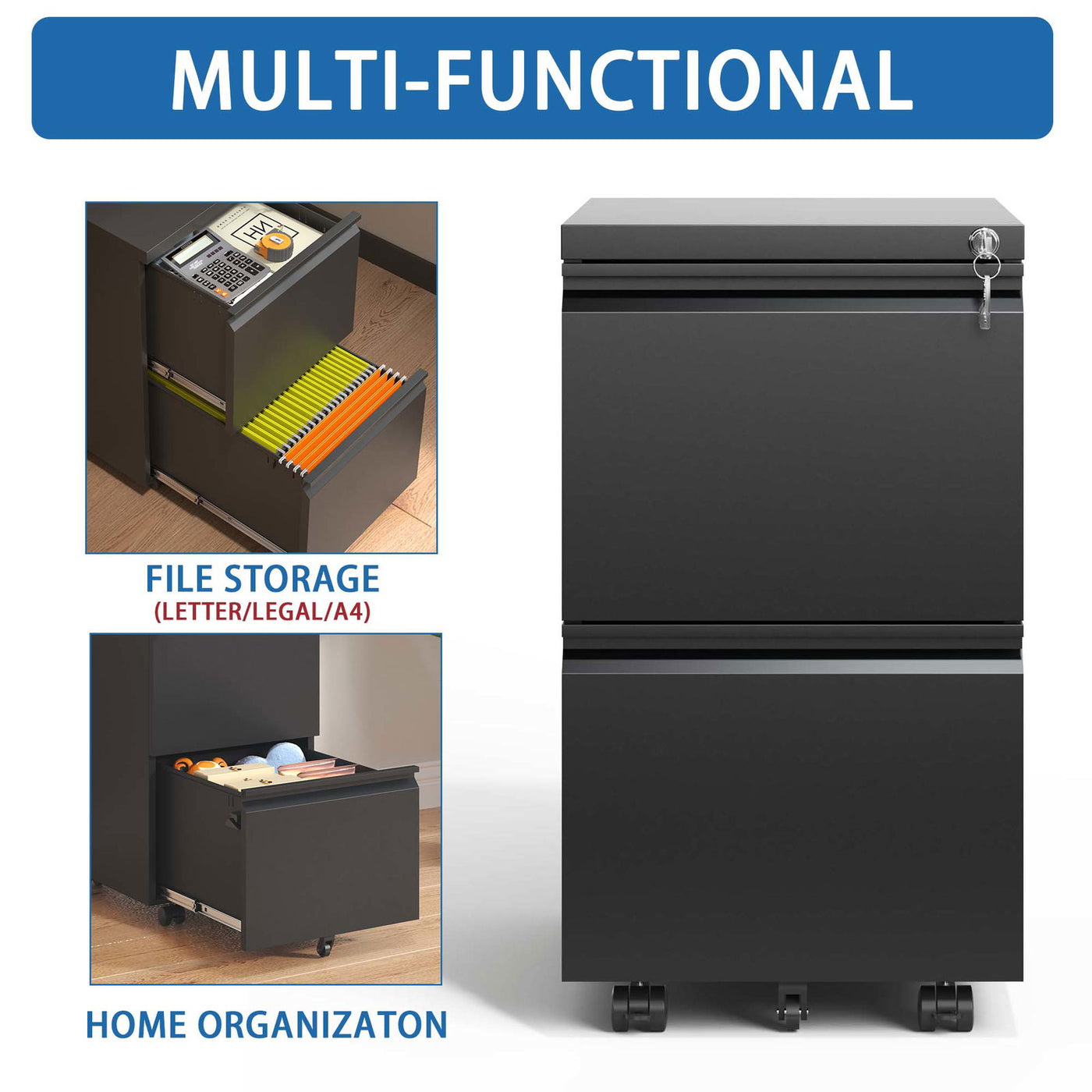 Mobile File Cabinet Secure Lock