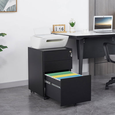 Modern Mobile File Cabinet Black