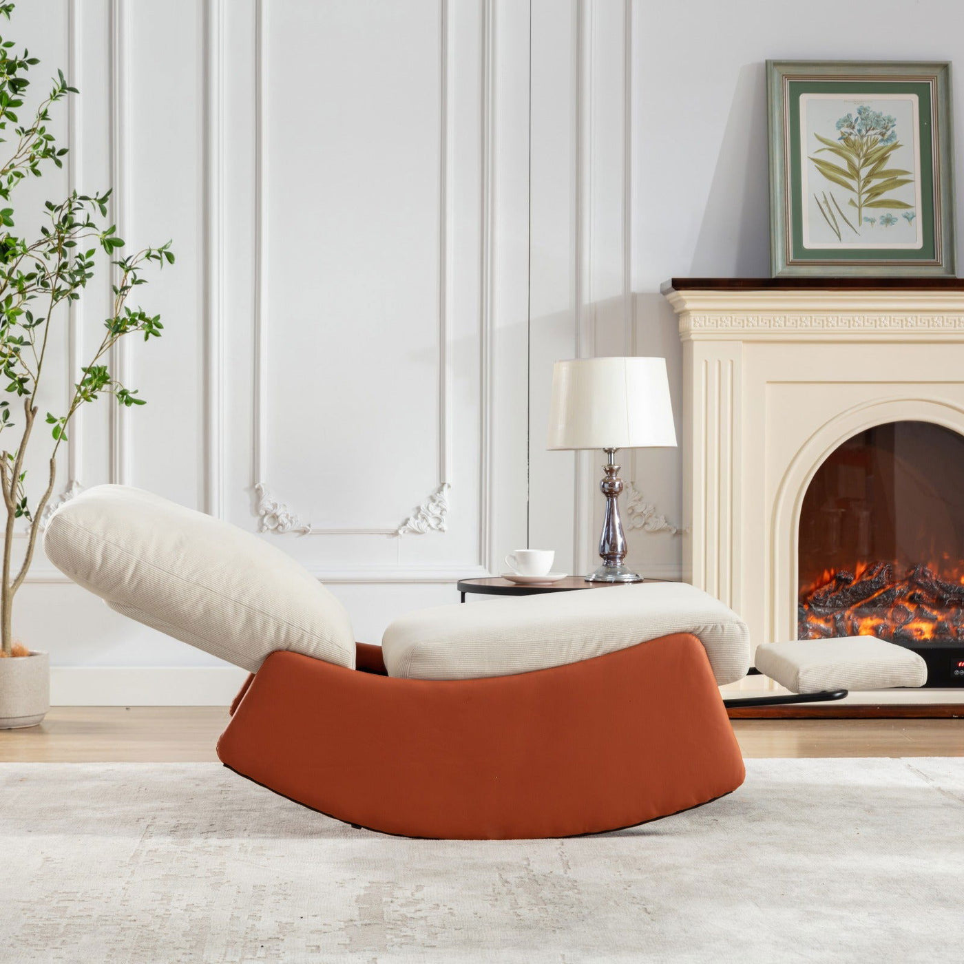 Modern Rocking Chair with Footrest