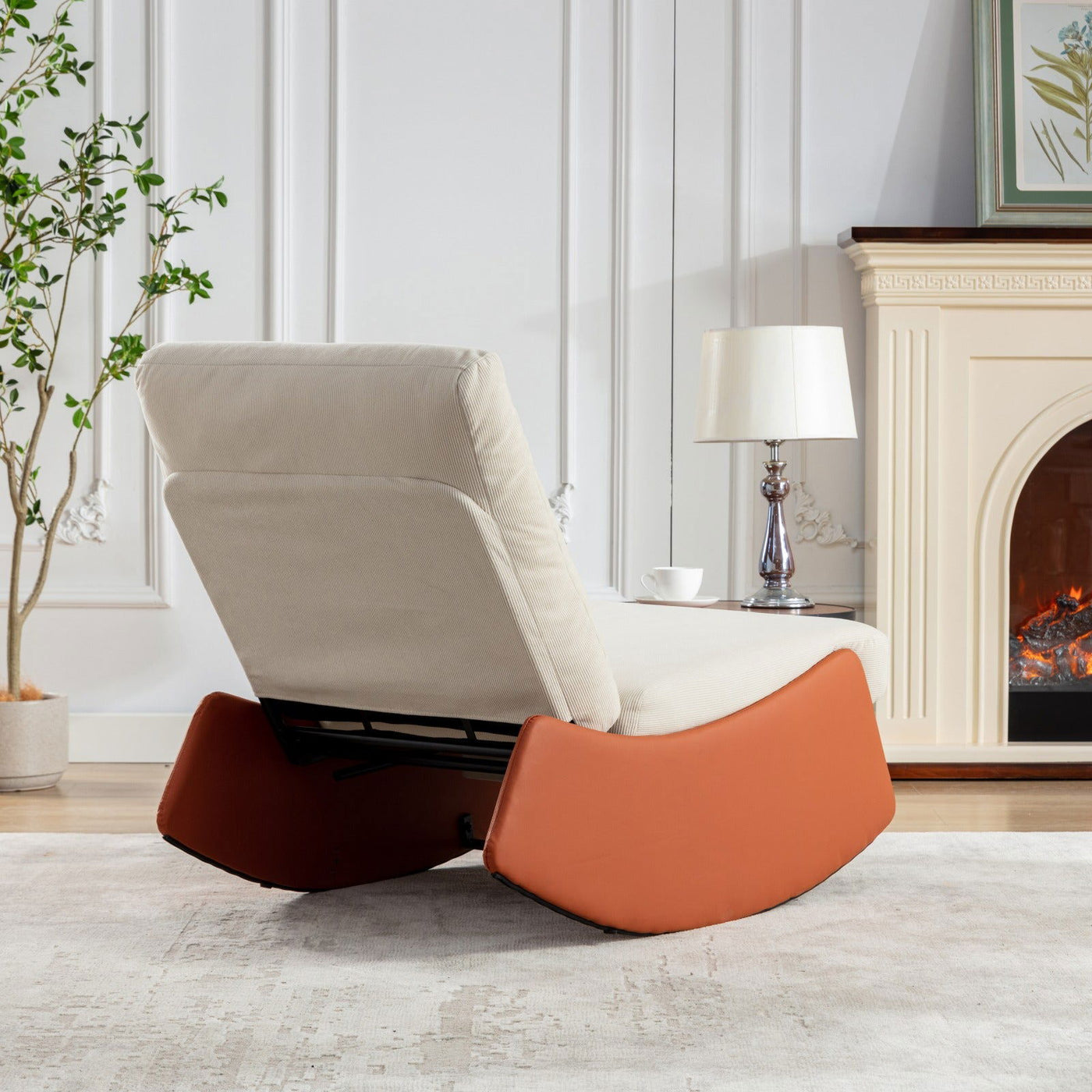 Modern Rocking Chair with Footrest