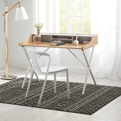 Modern Wood Desk with Metal Frame