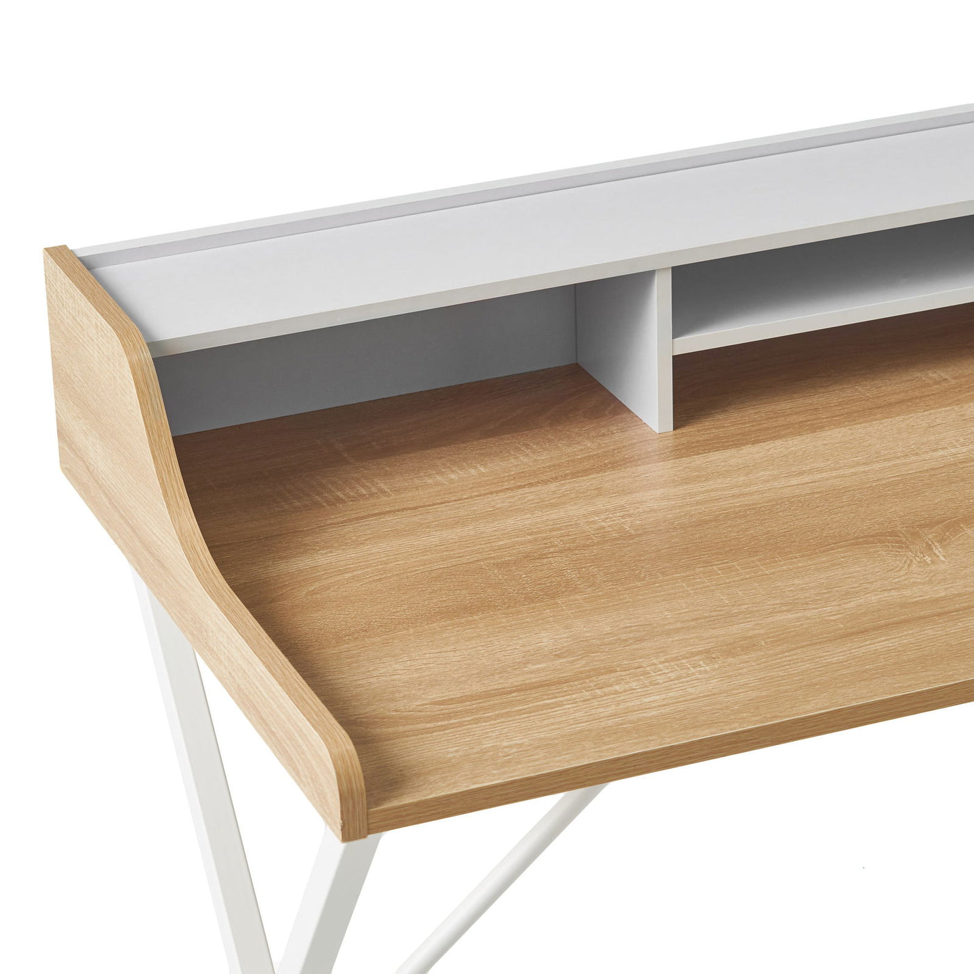 Modern Wood Desk with Metal Frame