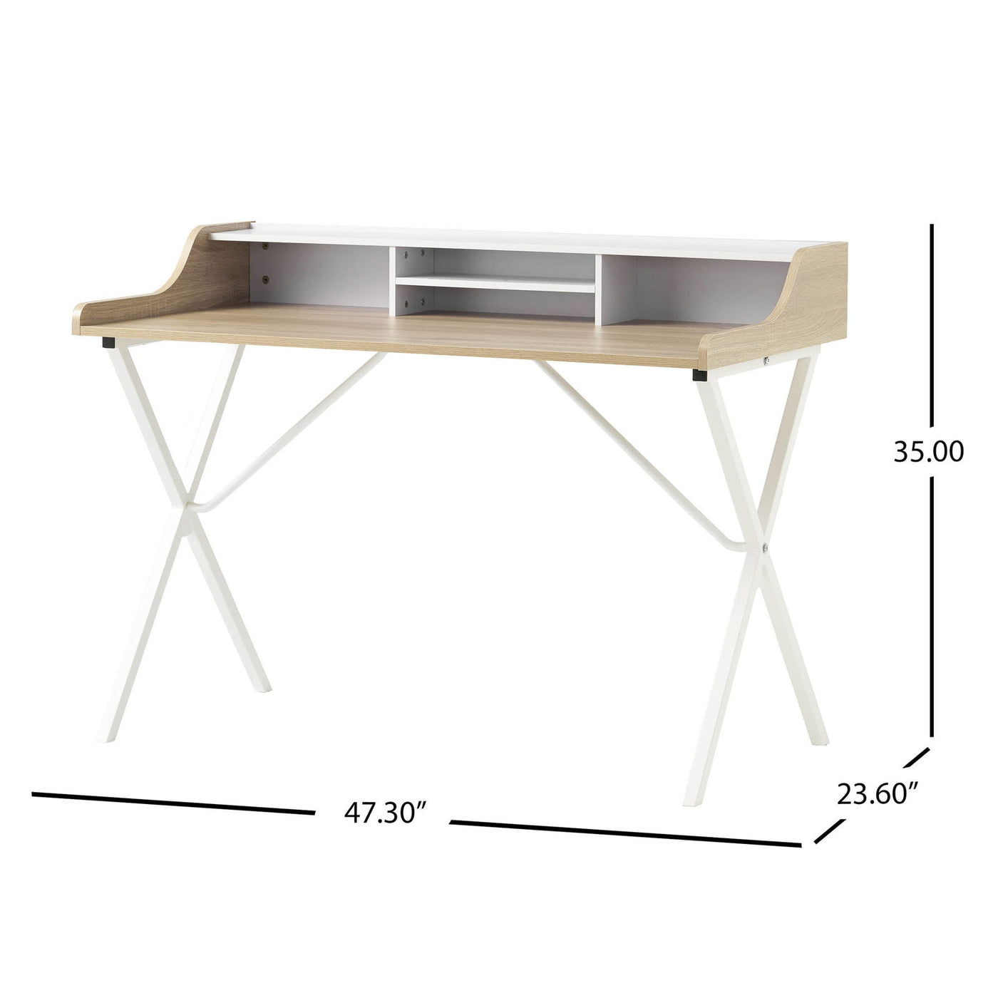 Modern Wood Desk with Metal Frame