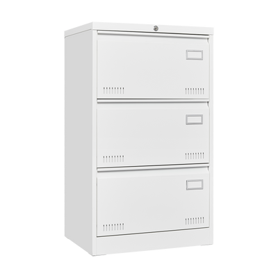 Spacious 3-Drawer Lockable File Cabinet - Dual File Bars