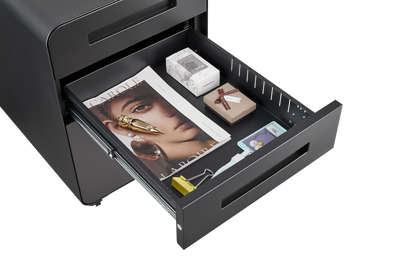 Stylish Black Mobile File Cabinet