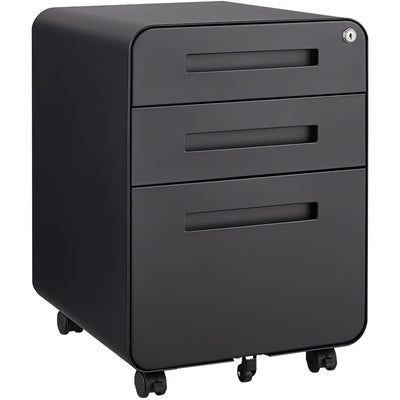 Stylish Black Mobile File Cabinet