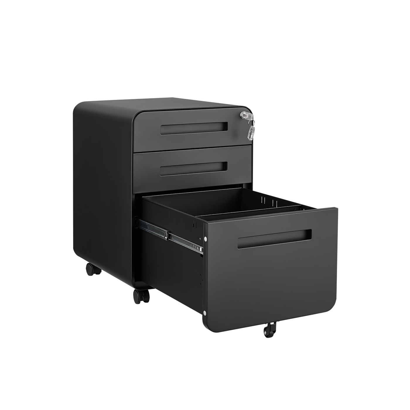 Stylish Black Mobile File Cabinet