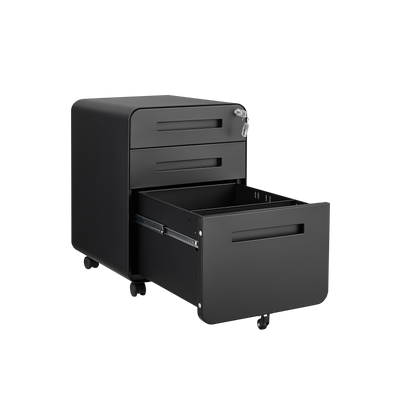 Stylish Black Mobile File Cabinet