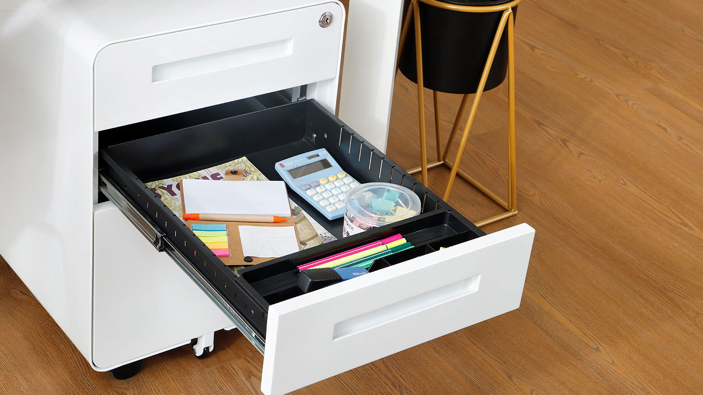 Stylish Black Mobile File Cabinet