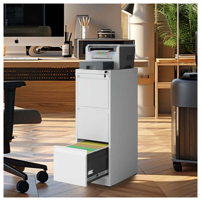 Three-Drawer Lockable Mobile File Cabinet